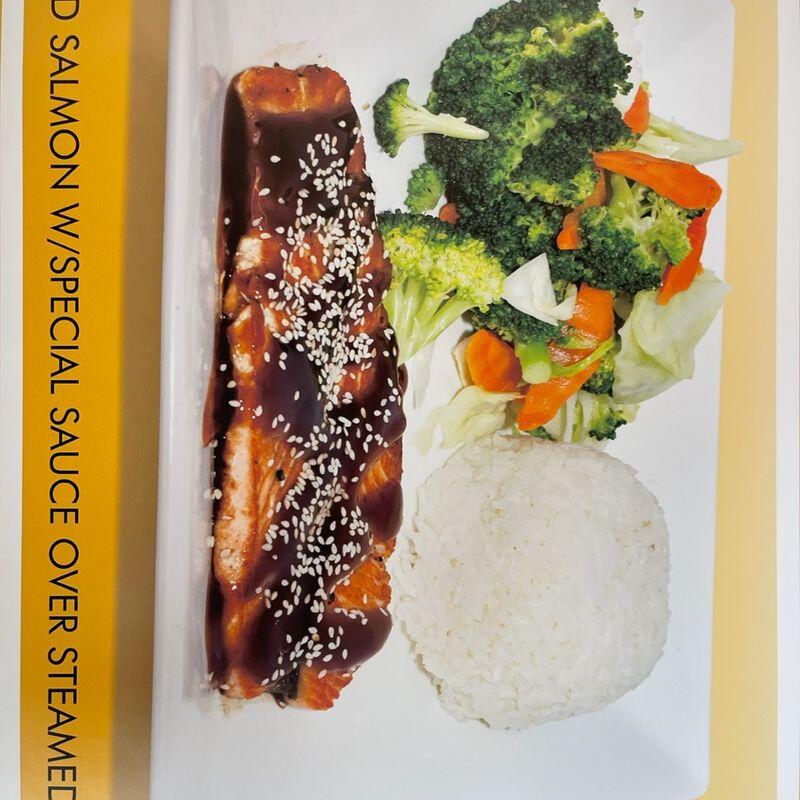 63 Grilled Salmon over Rice